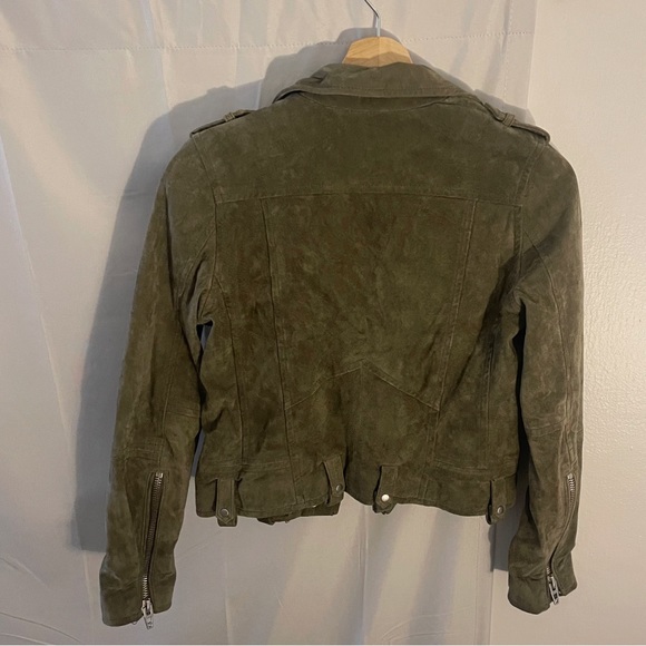 BLANK NYC- Genuine Suede Olive Green Biker Jacket - Picture 8 of 9